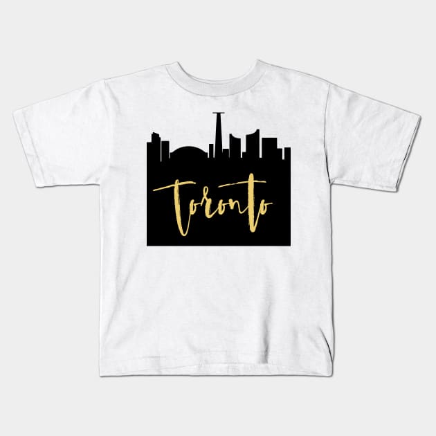 TORONTO CANADA DESIGNER SILHOUETTE SKYLINE ART Kids T-Shirt by deificusArt